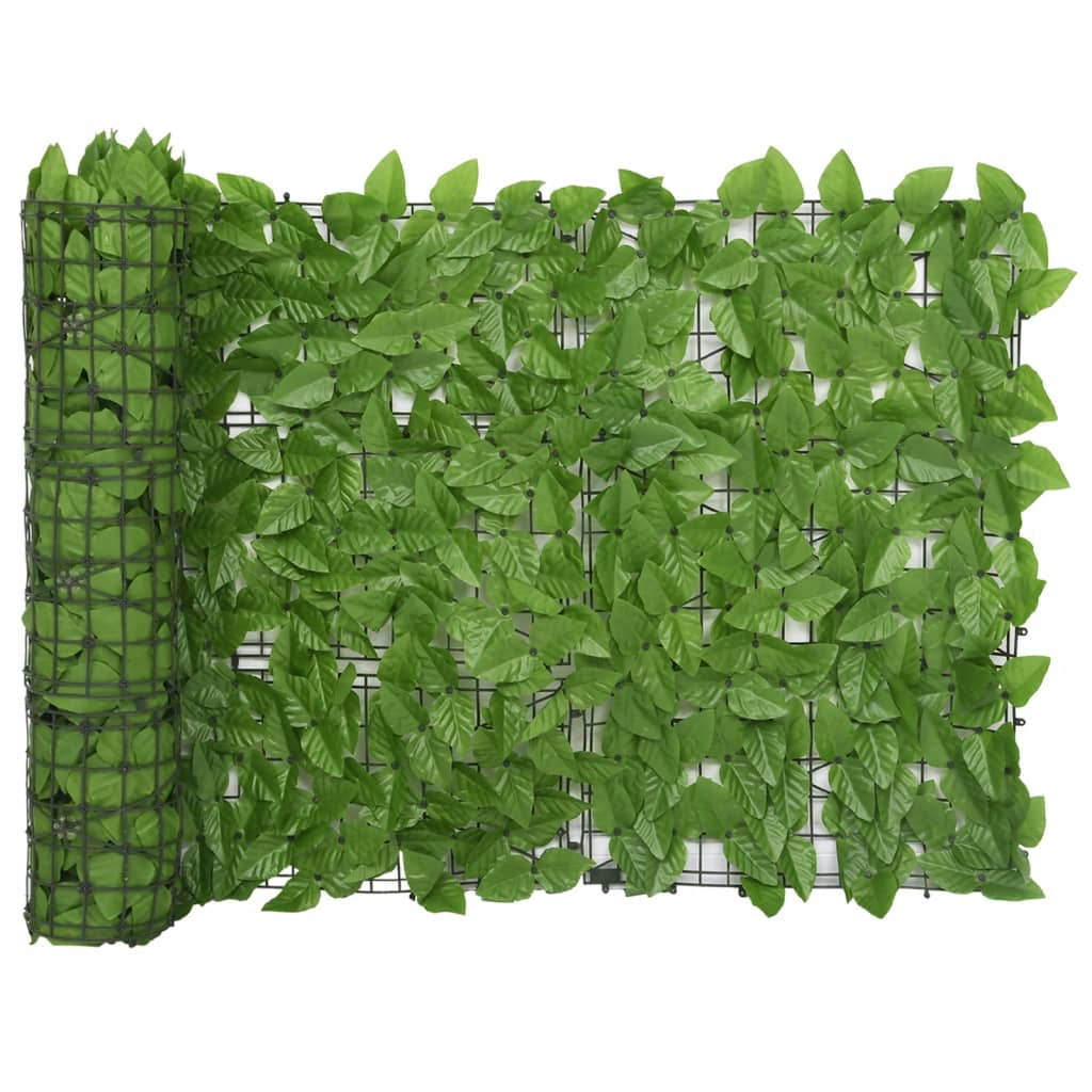 vidaXL Écran de balcon avec feuilles vert 300x75 cm