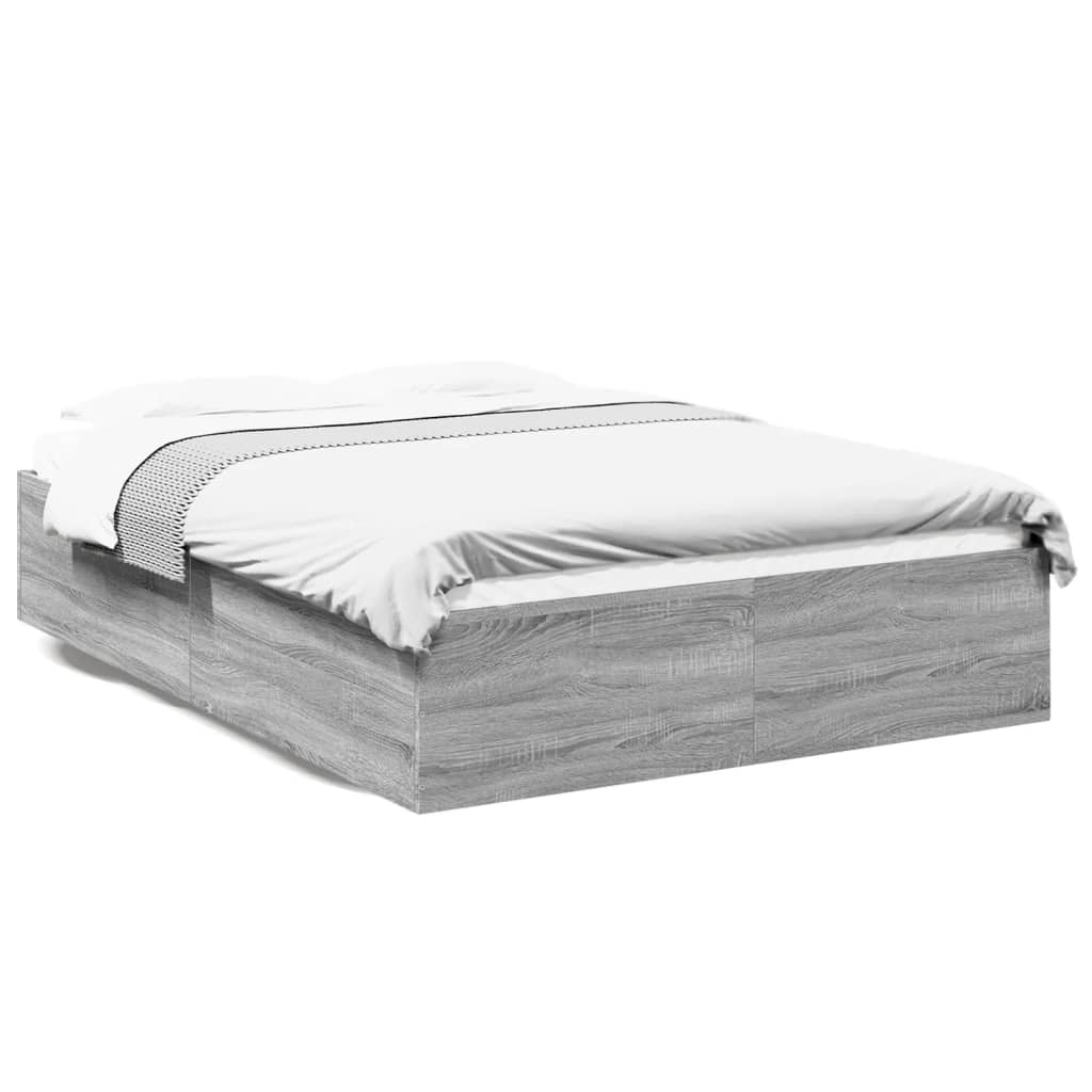 vidaXL Cadre de lit sans matelas sonoma gris 160x200 cm