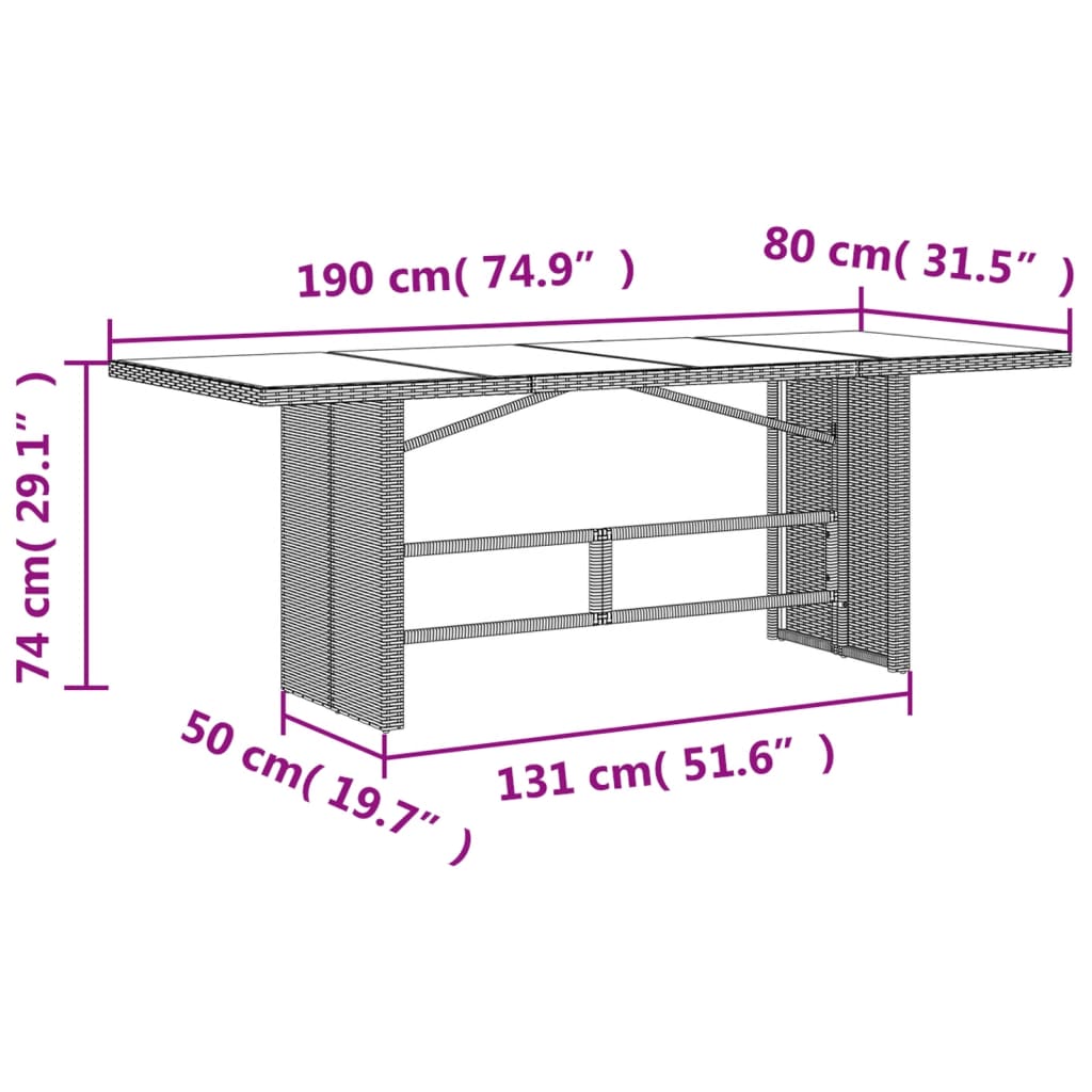 vidaXL Ensemble à manger de jardin coussins 7pcs Noir Résine tressée