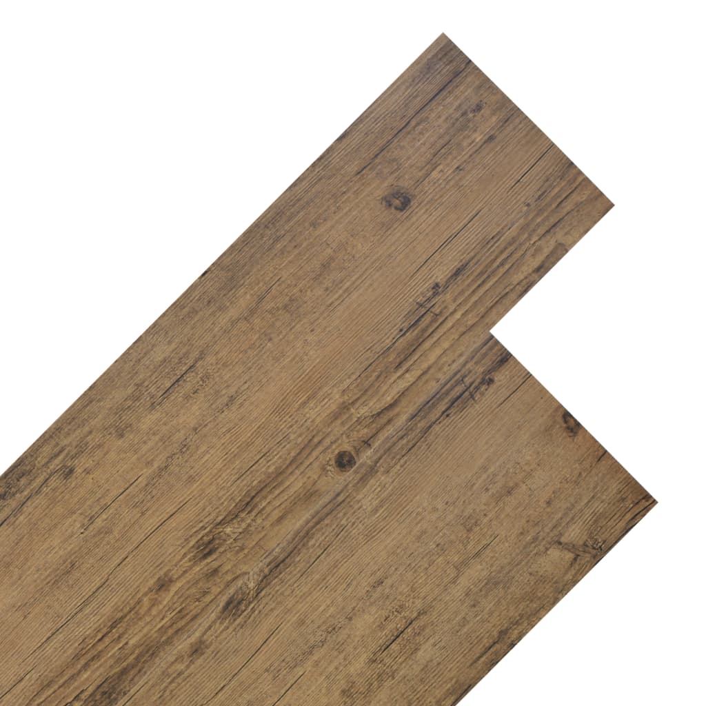 vidaXL Planches de plancher PVC Non auto-adhésif 5,26 m² Marron noyer