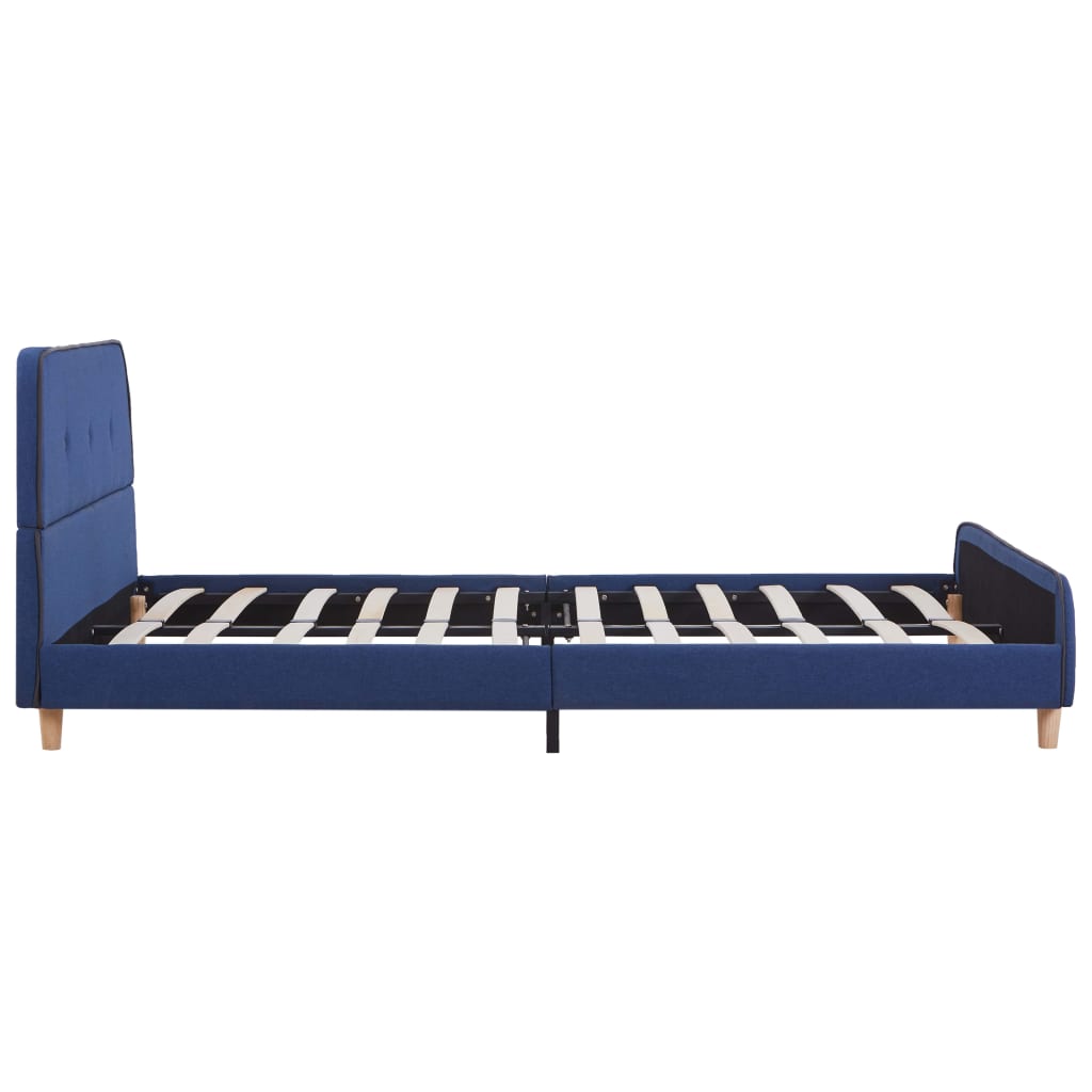 vidaXL Cadre de lit sans matelas bleu tissu 140x200 cm