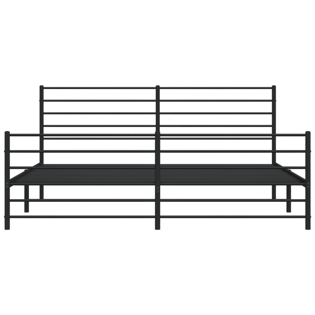 vidaXL Cadre de lit métal sans matelas avec pied de lit noir 183x213cm