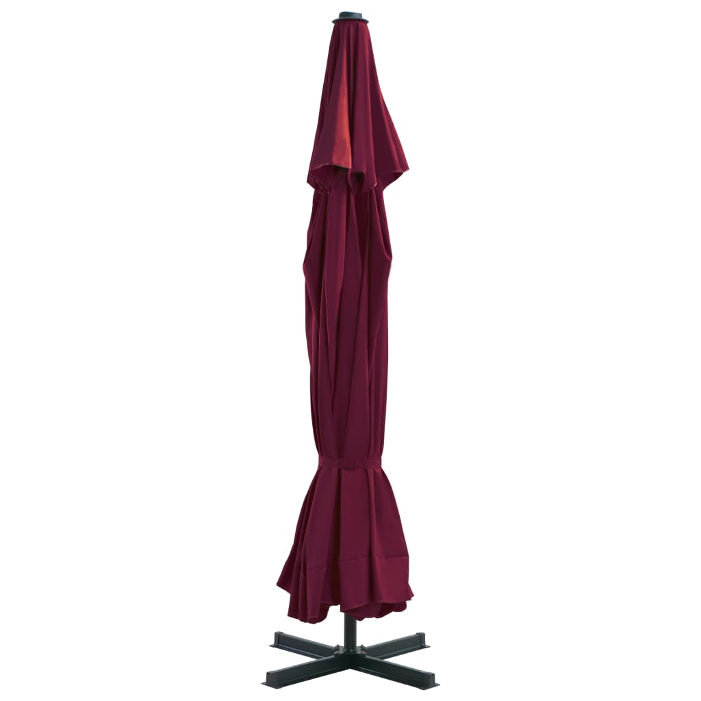 vidaXL Parasol d'extérieur avec mât en aluminium 500 cm rouge bordeaux