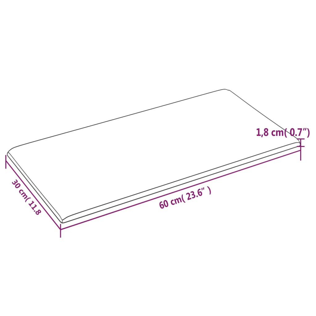 vidaXL Panneaux muraux 12 pcs Violet 60x30 cm Tissu 2,16 m²