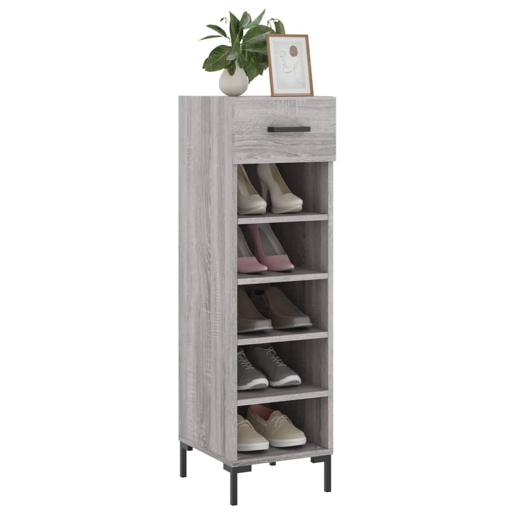 vidaXL Meuble à chaussures sonoma gris 30x35x105 cm bois d'ingénierie