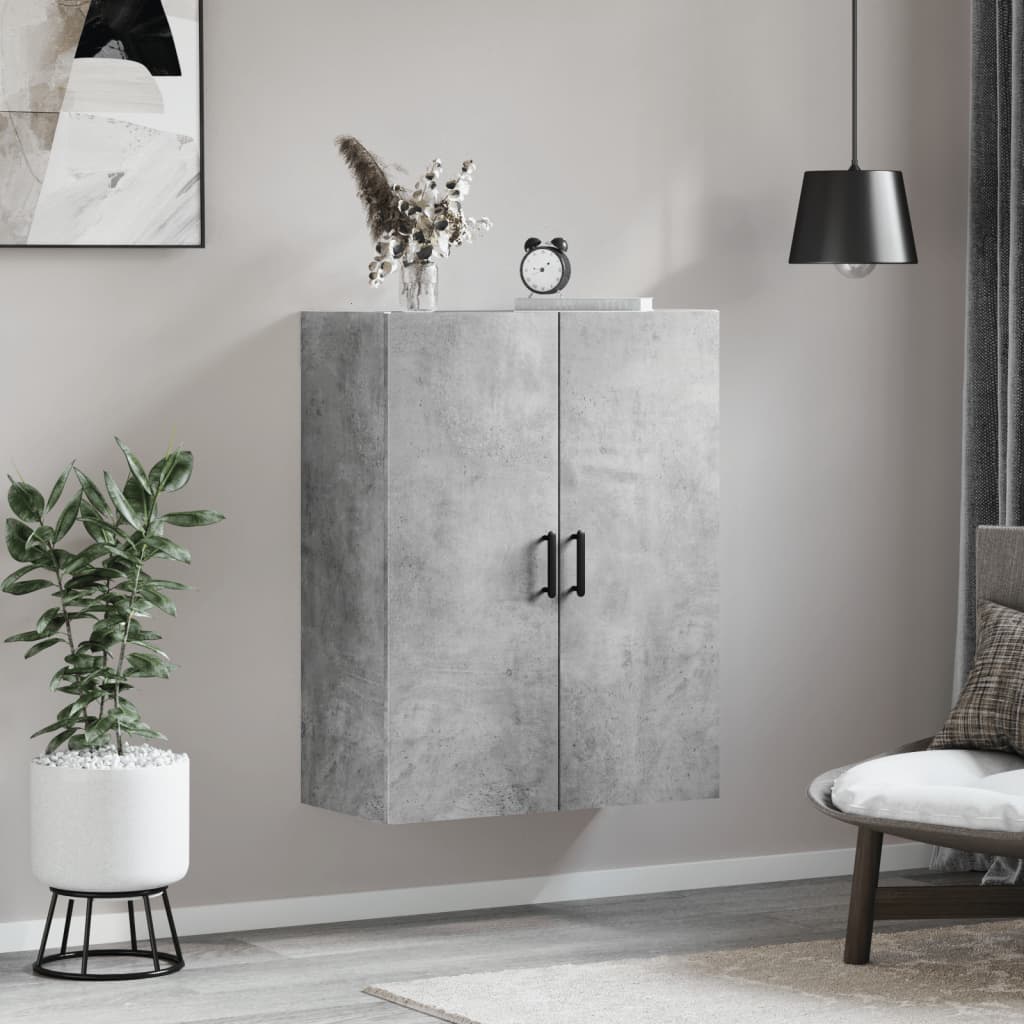 vidaXL Armoire murale gris béton 69,5x34x90 cm