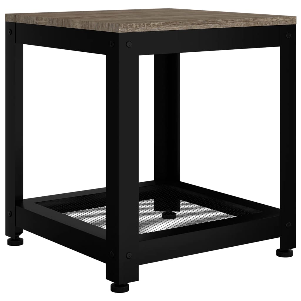 vidaXL Table d'appoint Gris et noir 40x40x45 cm MDF et fer