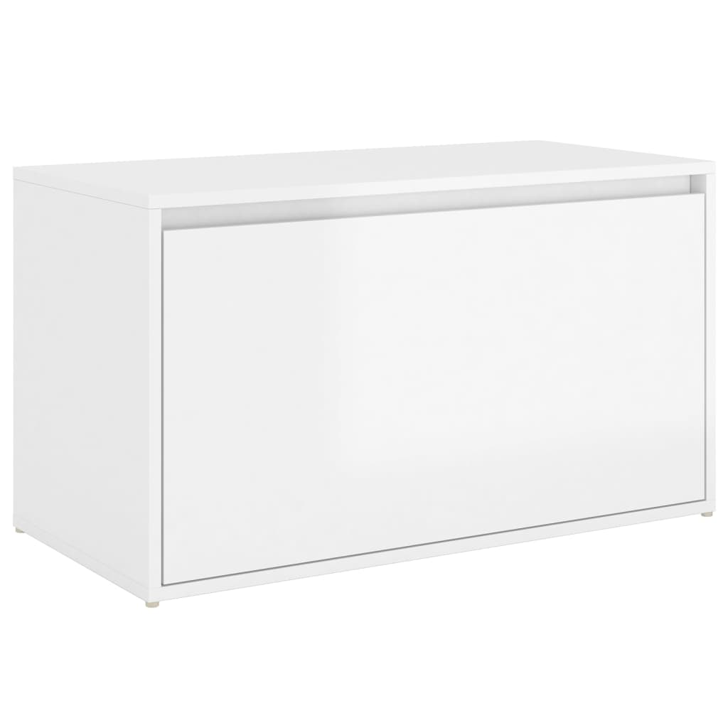 vidaXL Banc d'entrée 80x40x45 cm Blanc brillant Bois d'ingénierie