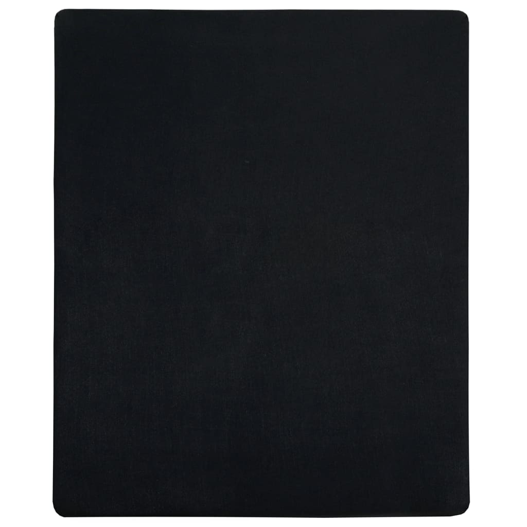 vidaXL Drap-housse Jersey Noir 90x200 cm Coton