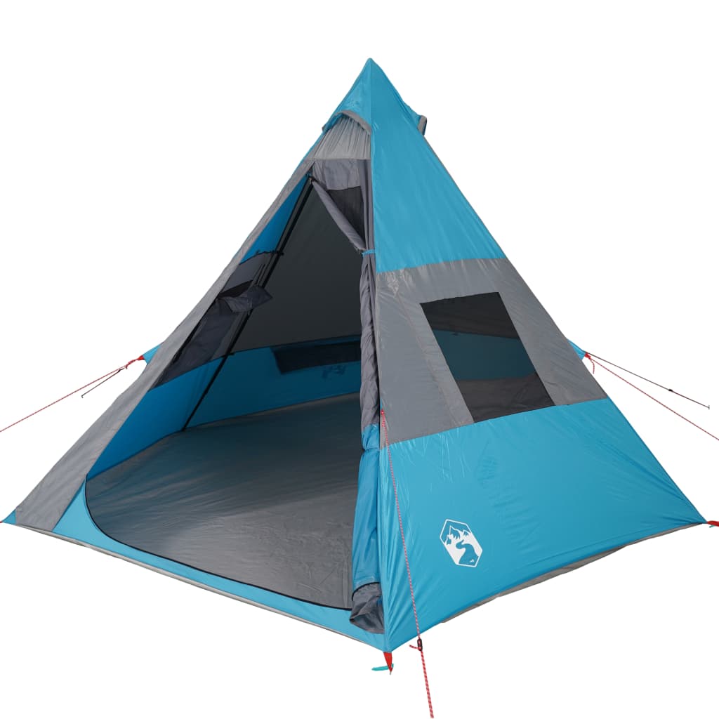 vidaXL Tente de camping tipi 7 personnes bleu imperméable