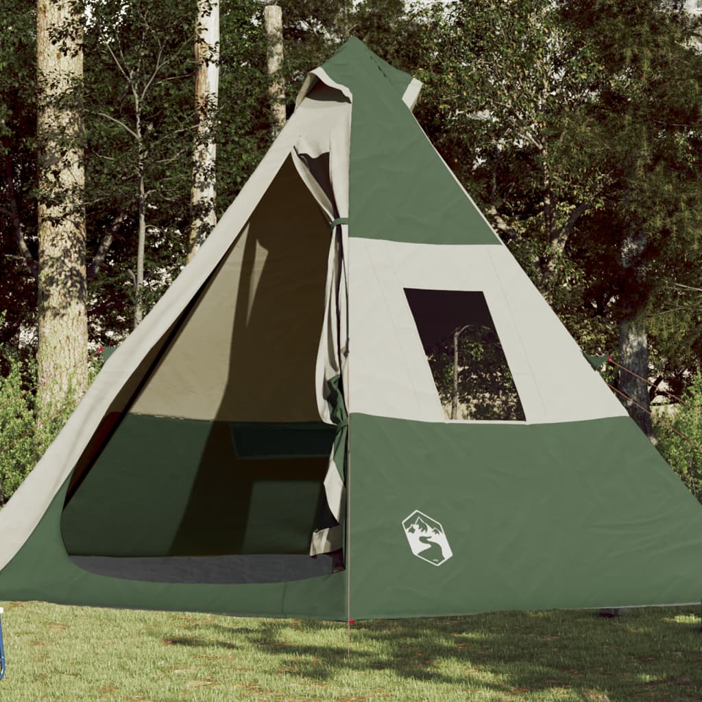 vidaXL Tente de camping tipi 7 personnes vert imperméable