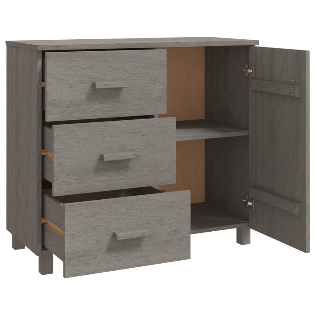 vidaXL Buffet HAMAR Gris clair 90x40x80 cm Bois massif de pin