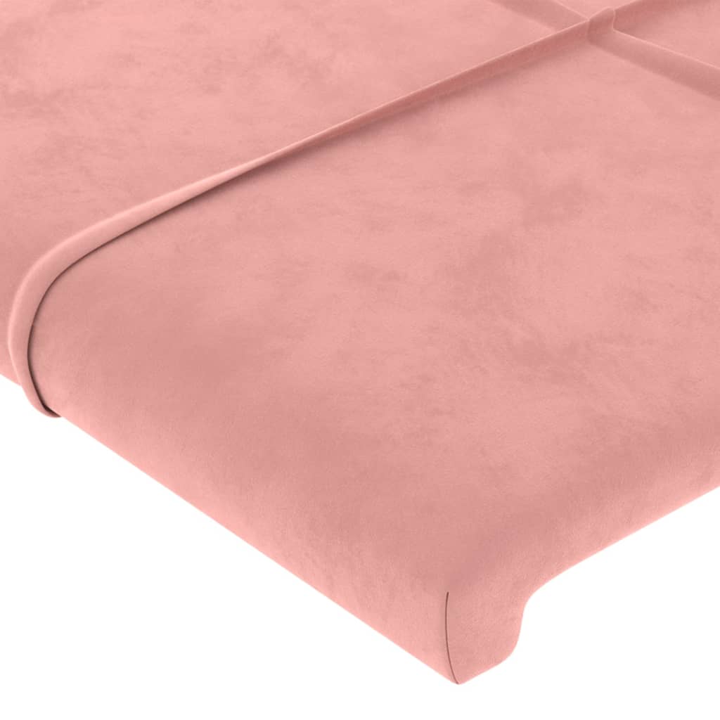 vidaXL Tête de lit avec oreilles Rose 203x23x118/128 cm Velours