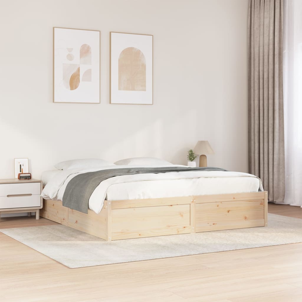 vidaXL Cadre de lit sans matelas 200x200 cm bois massif de pin