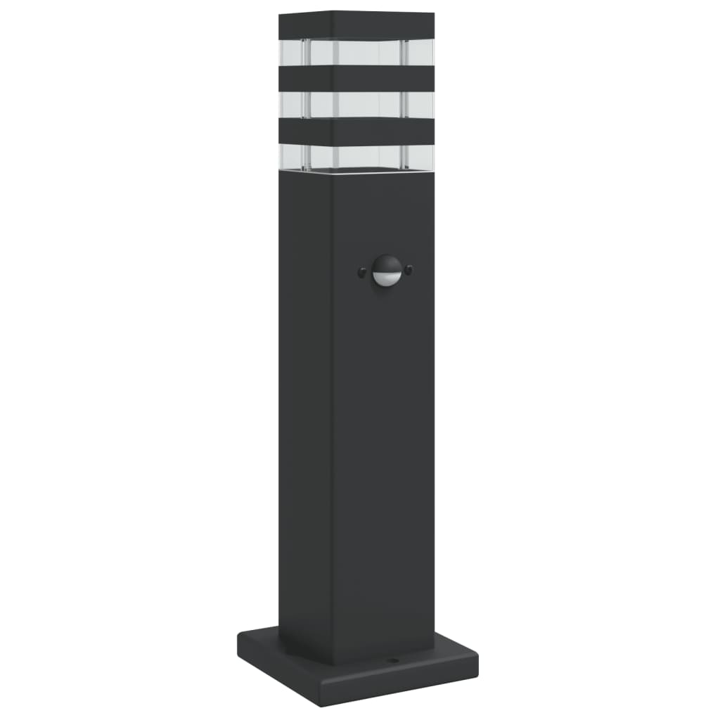 vidaXL Lampadaire d'extérieur avec capteur noir 50 cm aluminium