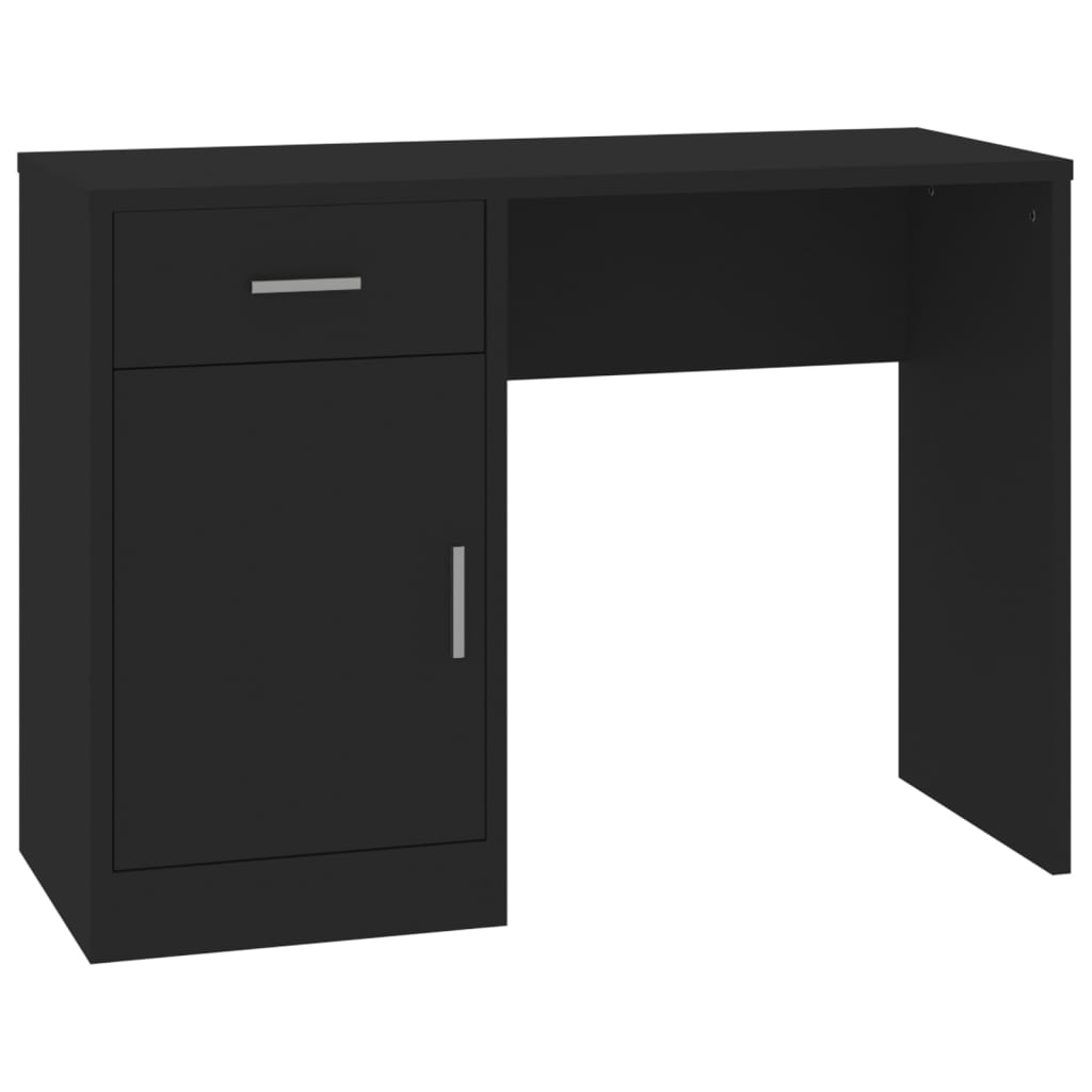 vidaXL Bureau avec tiroir et armoire Noir 100x40x73 cm Bois ingénierie