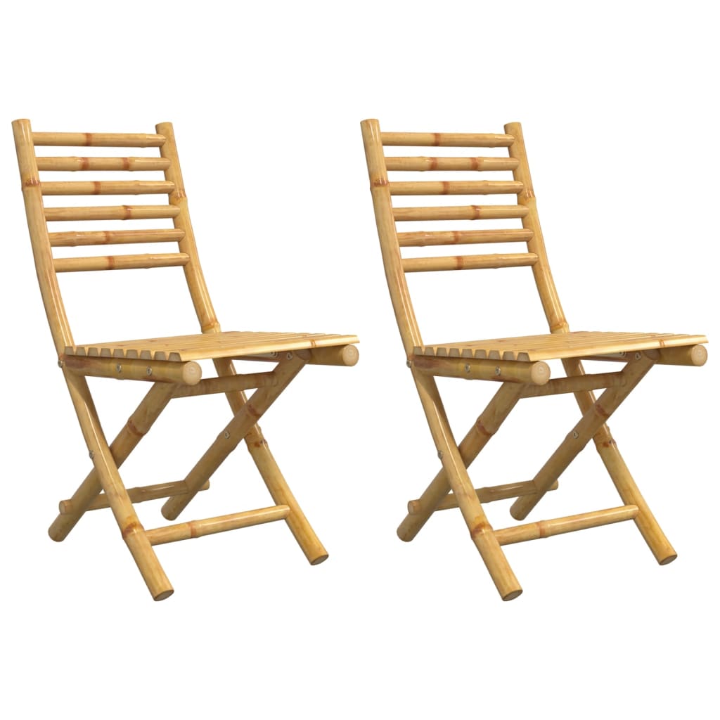 vidaXL Chaises pliables de jardin lot de 2 43x54x88 cm bambou