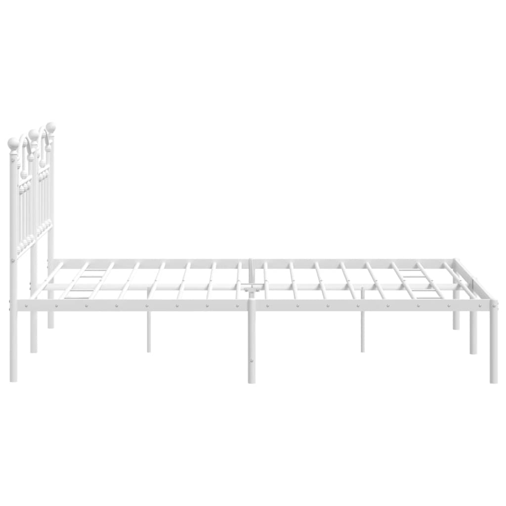 vidaXL Cadre de lit métal sans matelas et tête de lit blanc 135x190 cm