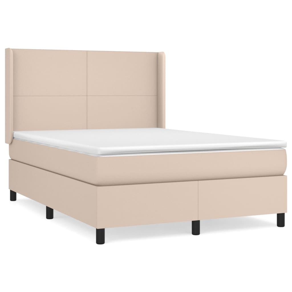 vidaXL Sommier à lattes de lit avec matelas Cappuccino 140x200 cm