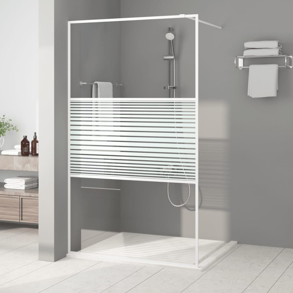 vidaXL Paroi de douche Blanc 115x195 cm Verre ESG transparent