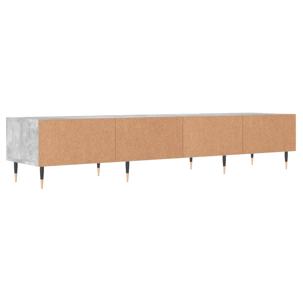 vidaXL Meuble TV gris béton 150x36x30 cm bois d'ingénierie