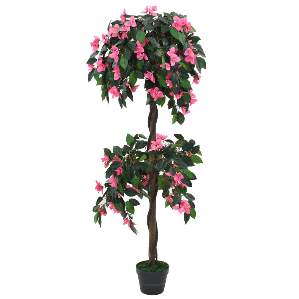 vidaXL Plante artificielle de Rhododendron avec pot 155cm Vert et rose