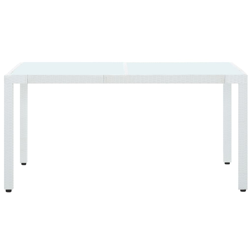 vidaXL Table de jardin Blanc 150x90x75 cm Résine tressée