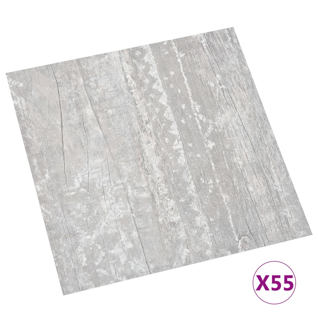 vidaXL Planches de plancher autoadhésives 55 pcs PVC 5,11 m² Gris