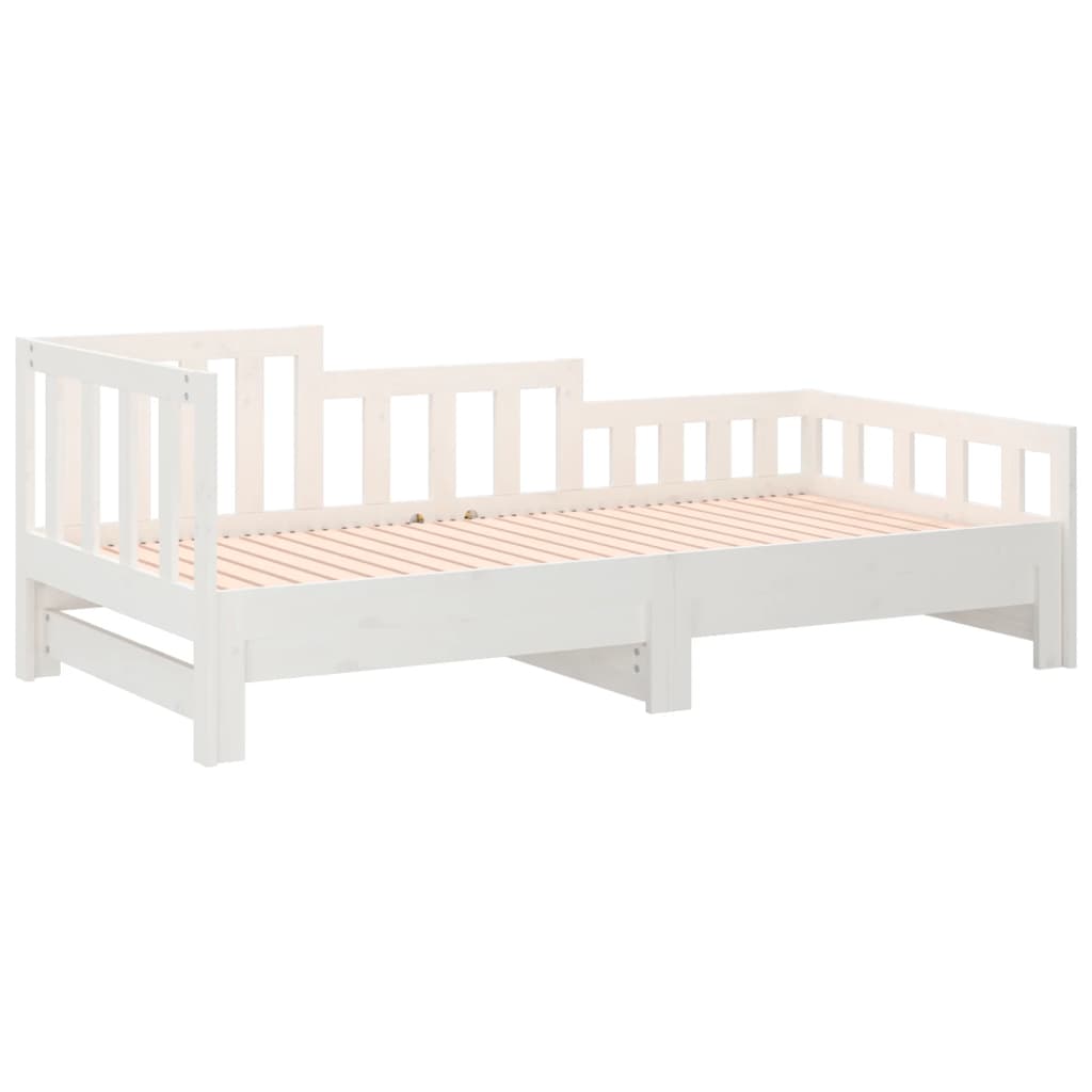 vidaXL Lit coulissant Blanc 2x(90x190) cm Bois de pin massif