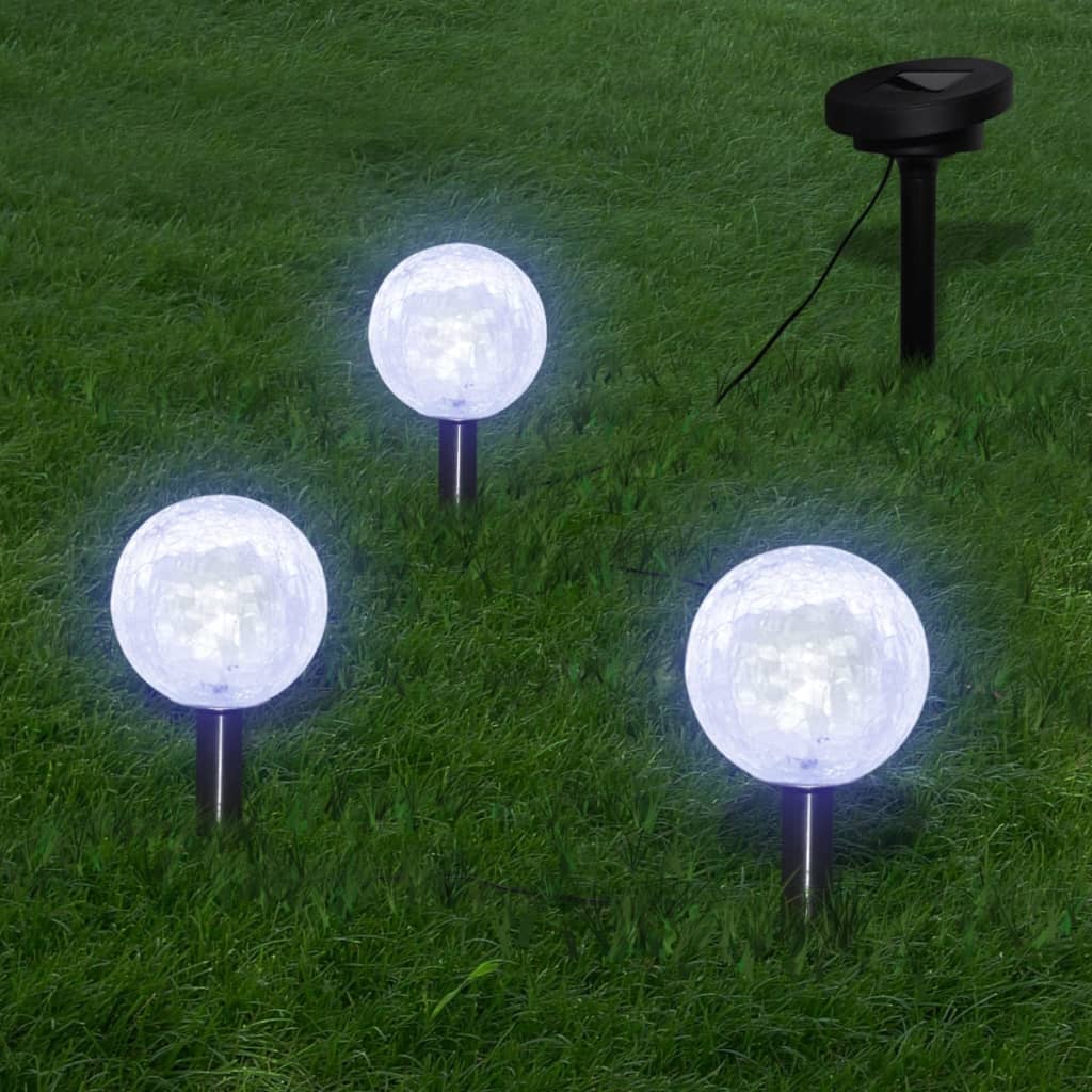 vidaXL Lampes de jardin à LED 6pcs Ancrage à piquet et panneau solaire