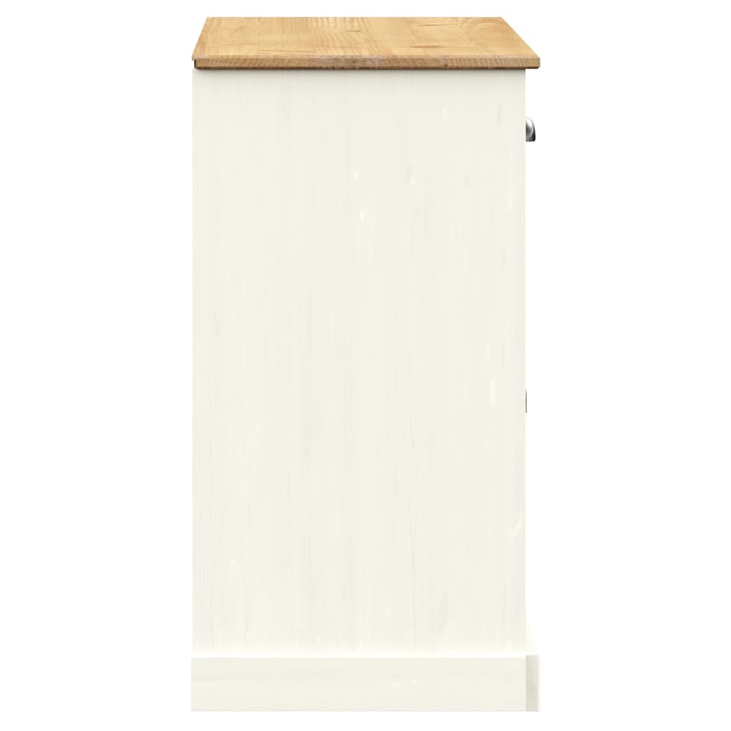 vidaXL Buffet avec tiroirs VIGO 113x40x75 cm blanc bois massif de pin