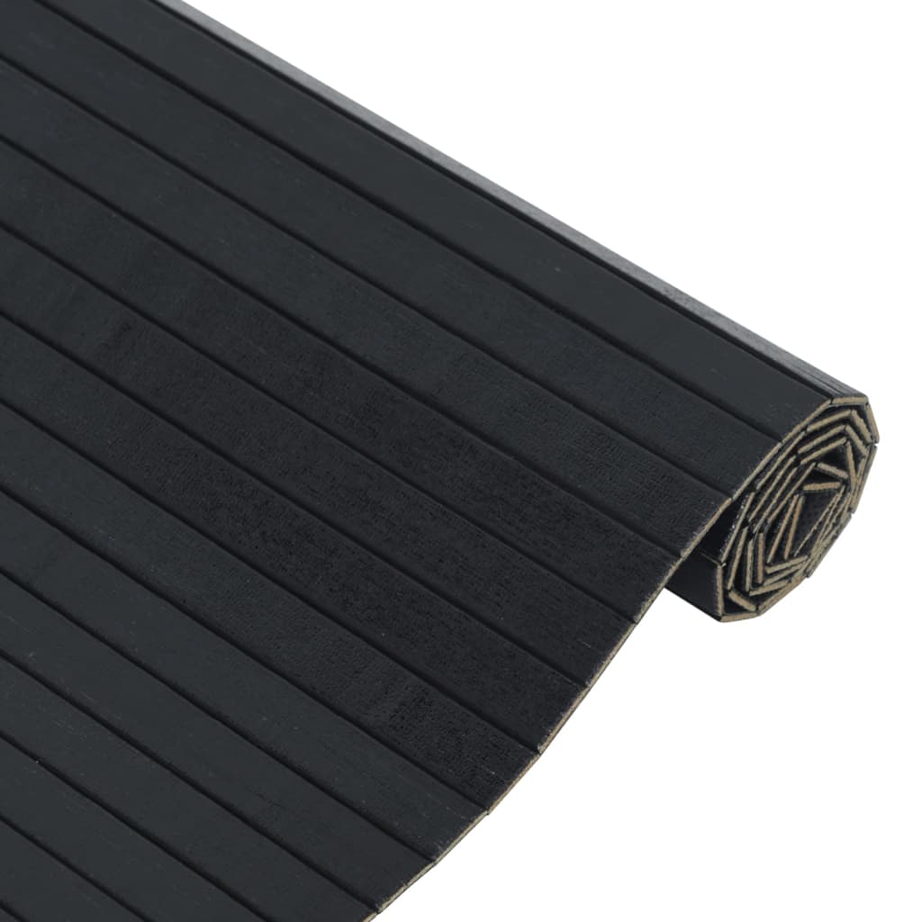 vidaXL Tapis rectangulaire noir 100x300 cm bambou