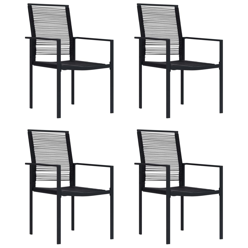 vidaXL Chaises de jardin lot de 4 Rotin PVC Noir