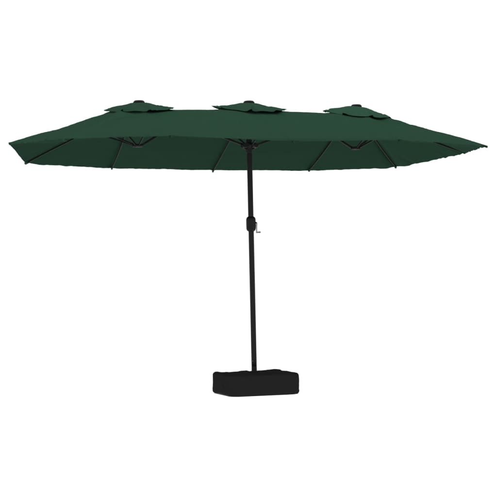 vidaXL Parasol de jardin à double tête avec LED vert 449x245 cm