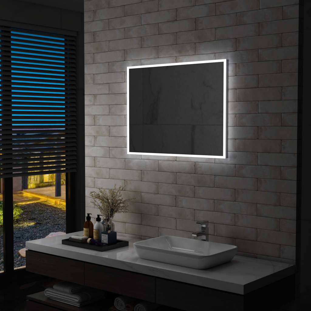 vidaXL Miroir mural à LED pour salle de bains 80x60 cm