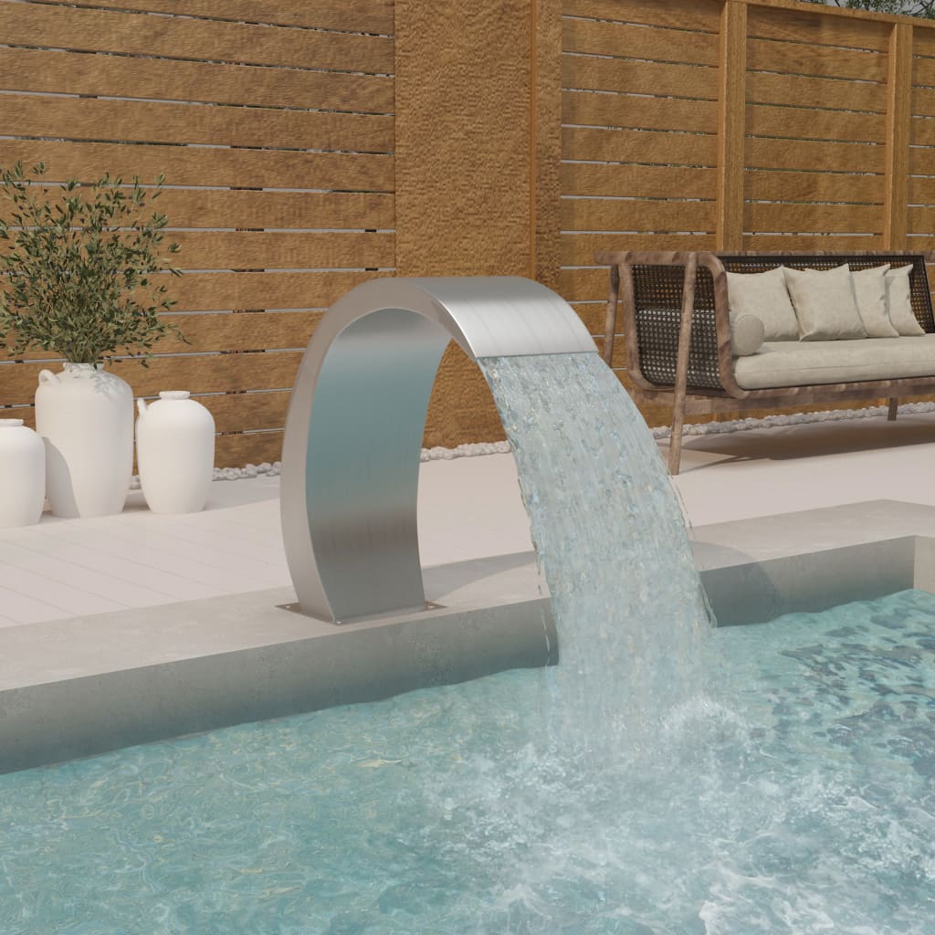 vidaXL Fontaine de piscine avec LED 22x60x70 cm Acier inoxydable 304