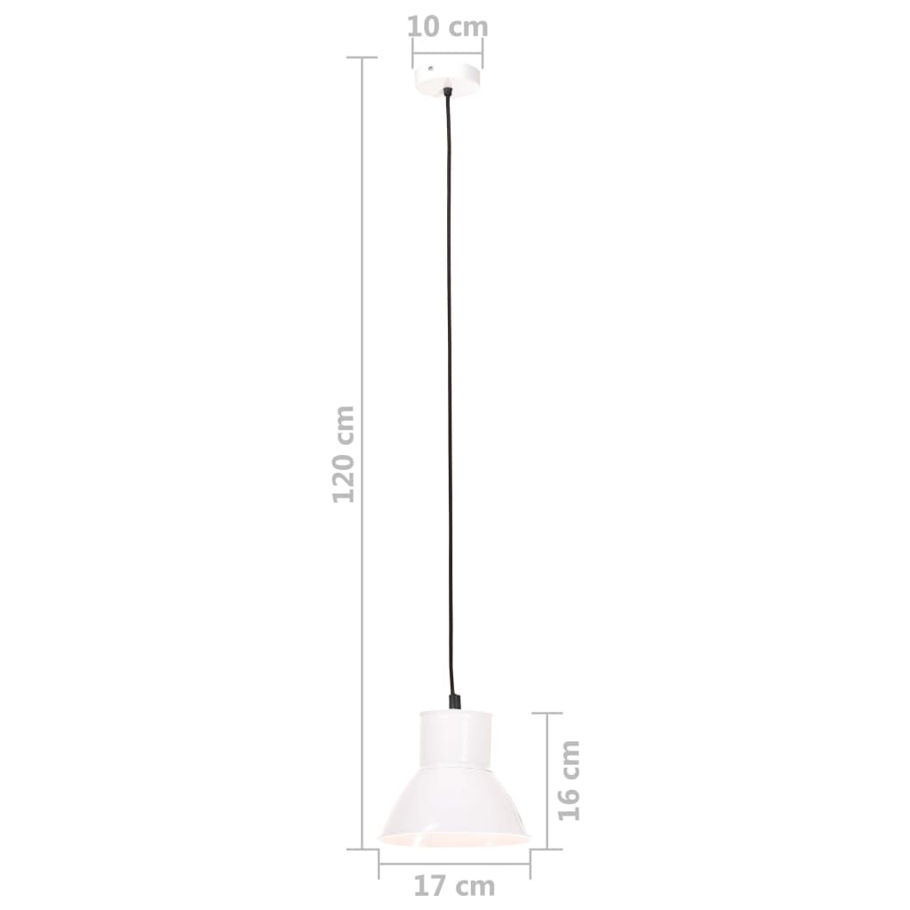 vidaXL Lampe suspendue 25 W Blanc Rond 17 cm E27