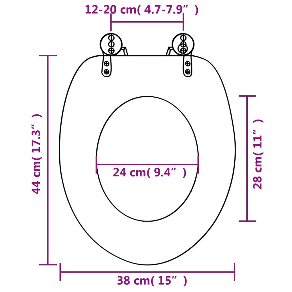 vidaXL Siège de toilette MDF Couvercle à fermeture en douceur Dauphins
