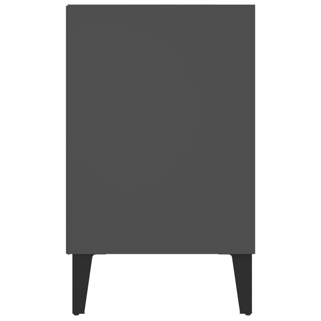 vidaXL Meuble TV avec pieds en métal Gris 103,5x30x50 cm