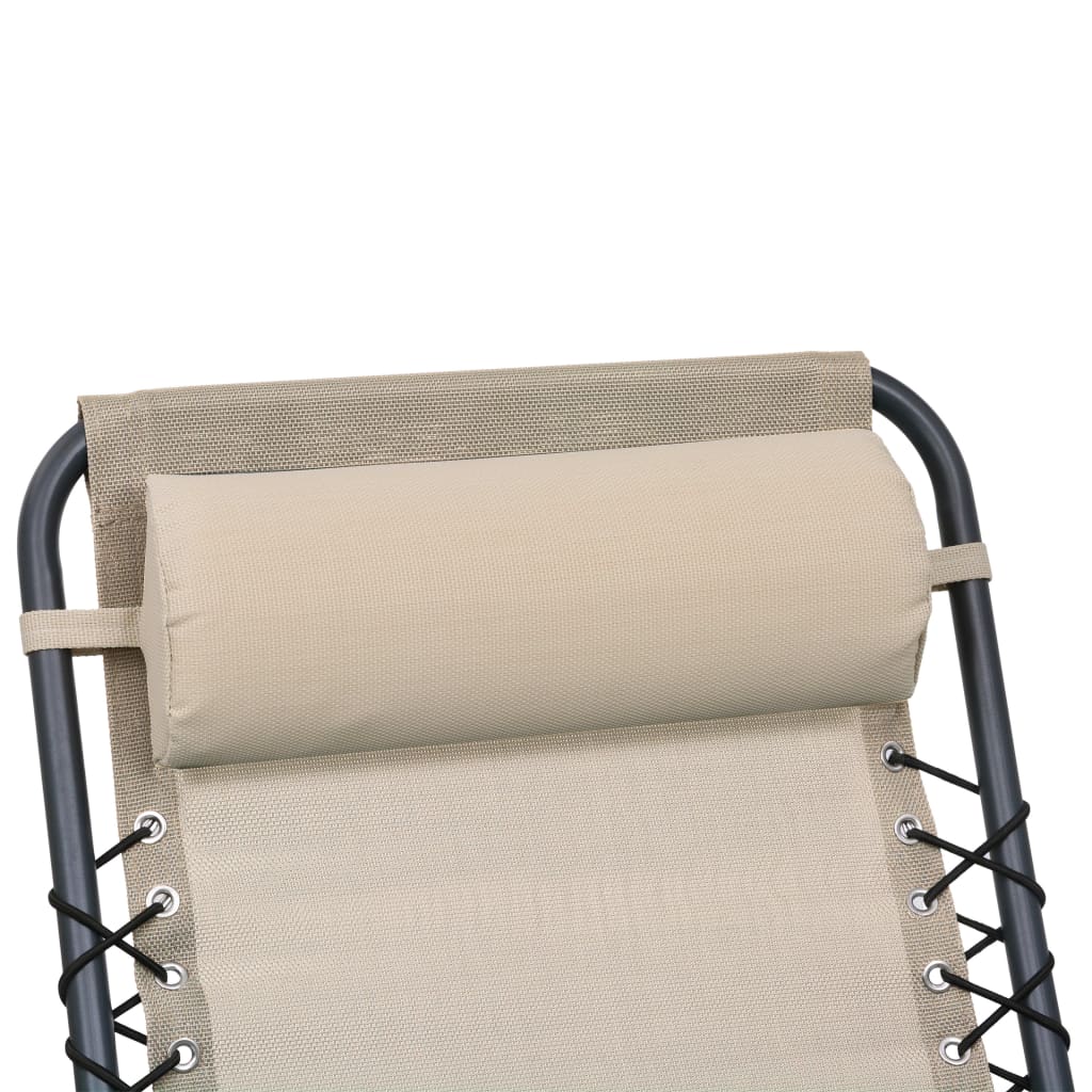 vidaXL Appui-tête de chaise longue Crème 40x7,5x15 cm Textilène