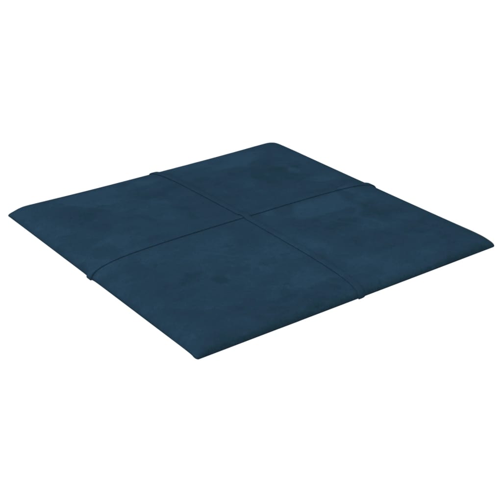 vidaXL Panneaux muraux 12 pcs Bleu 30x30 cm Velours 1,08 m²