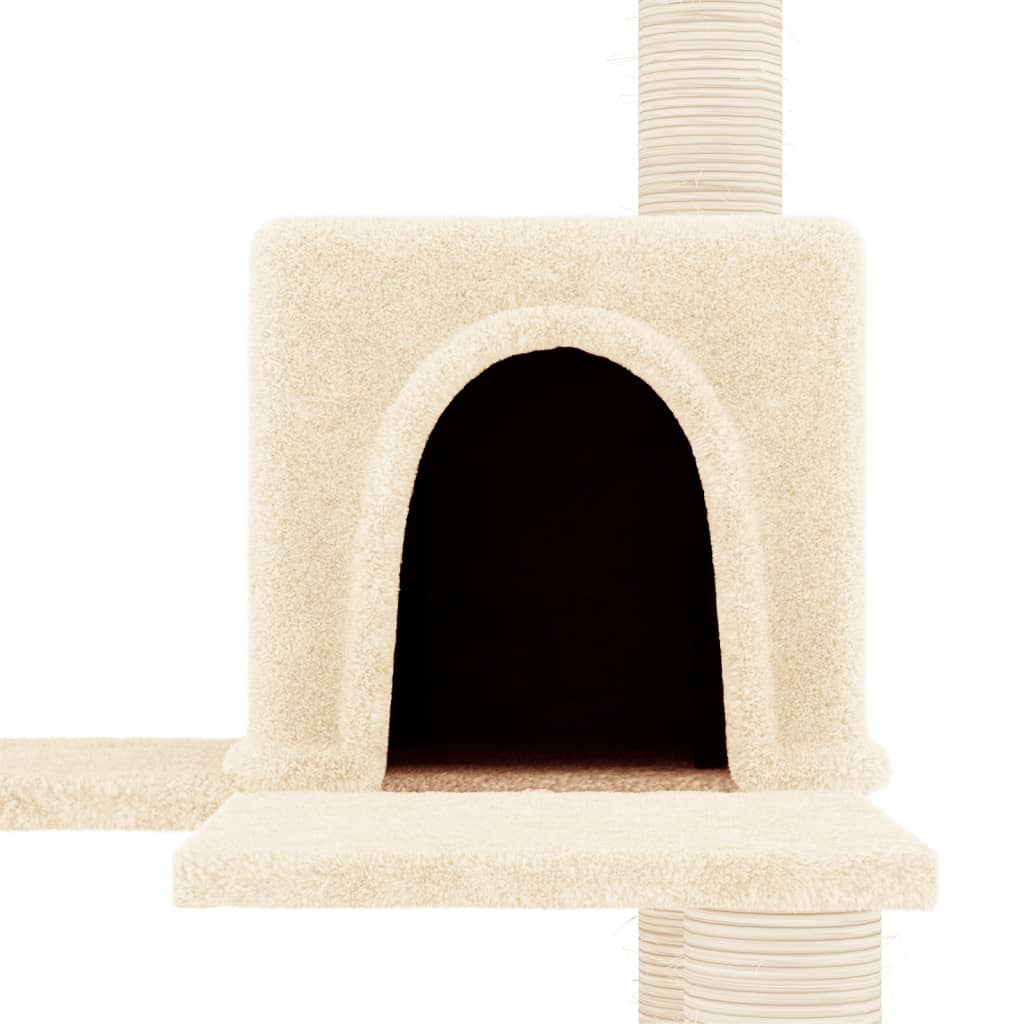 vidaXL Arbre à chat avec griffoirs en sisal Crème 153 cm