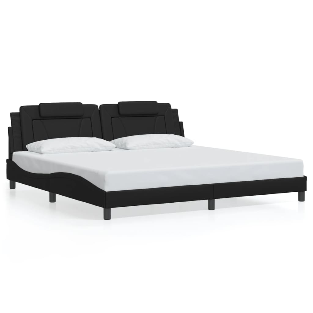 vidaXL Cadre de lit avec lumières LED noir 200x200 cm similicuir