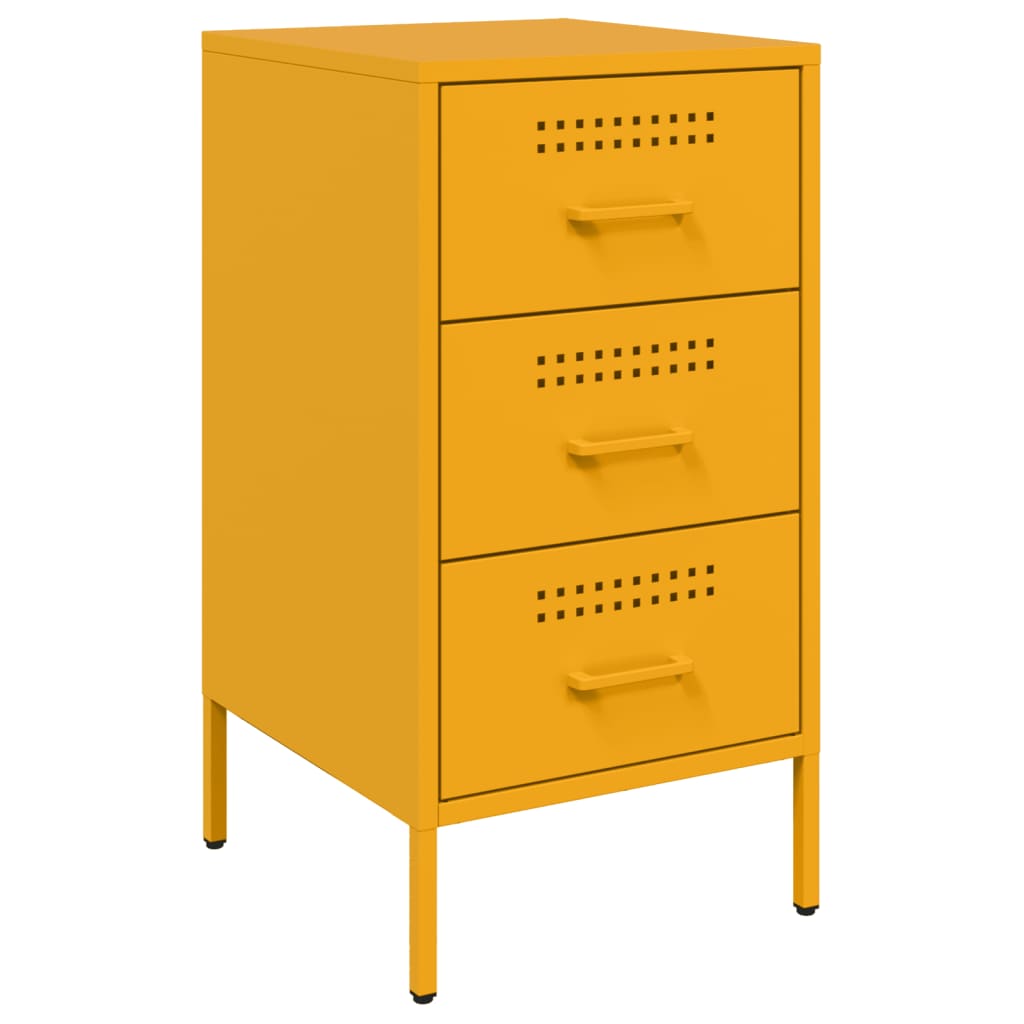 vidaXL Table de chevet jaune moutarde 36x39x68 cm acier