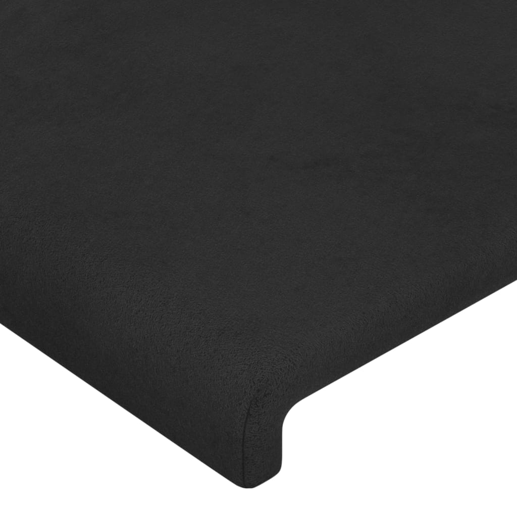 vidaXL Tête de lit avec oreilles Noir 103x16x118/128 cm Velours