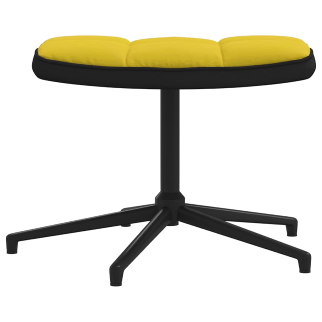 vidaXL Chaise de relaxation et tabouret Jaune moutarde Velours et PVC