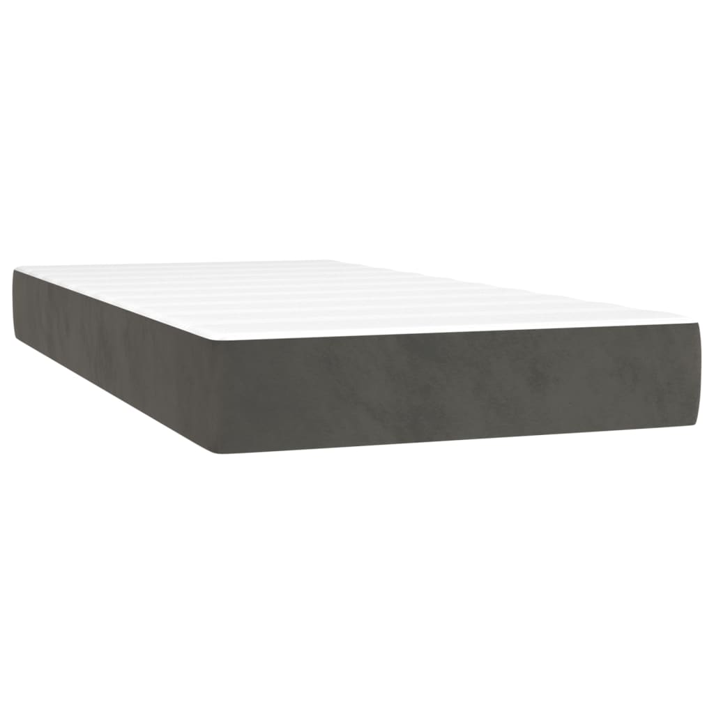 vidaXL Sommier à lattes de lit avec matelas et LED Gris foncé 80x200cm