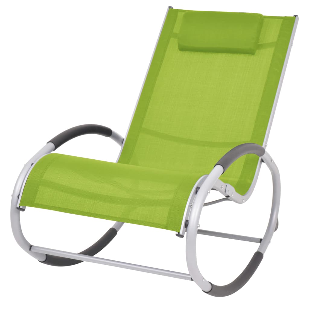 vidaXL Chaise à bascule d'extérieur Vert Textilène