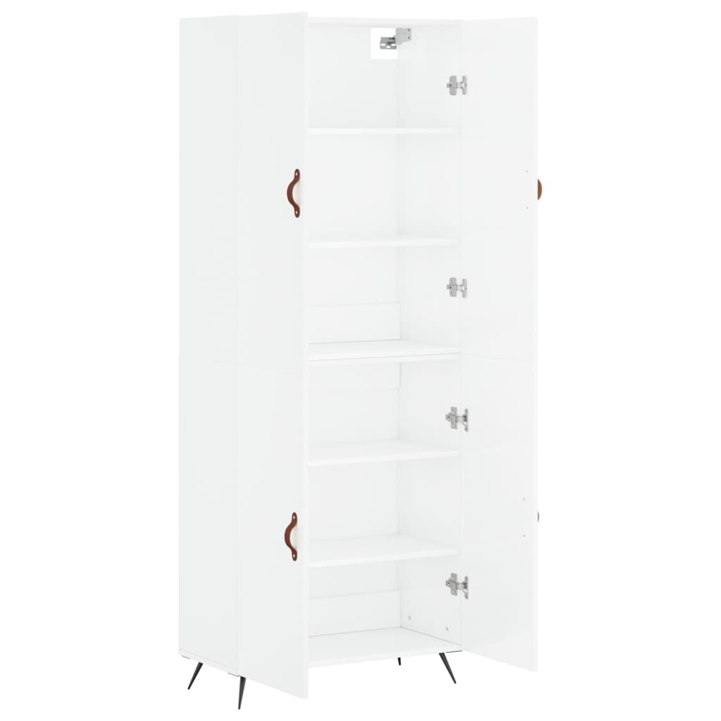 vidaXL Buffet haut Blanc brillant 69,5x34x180 cm Bois d'ingénierie