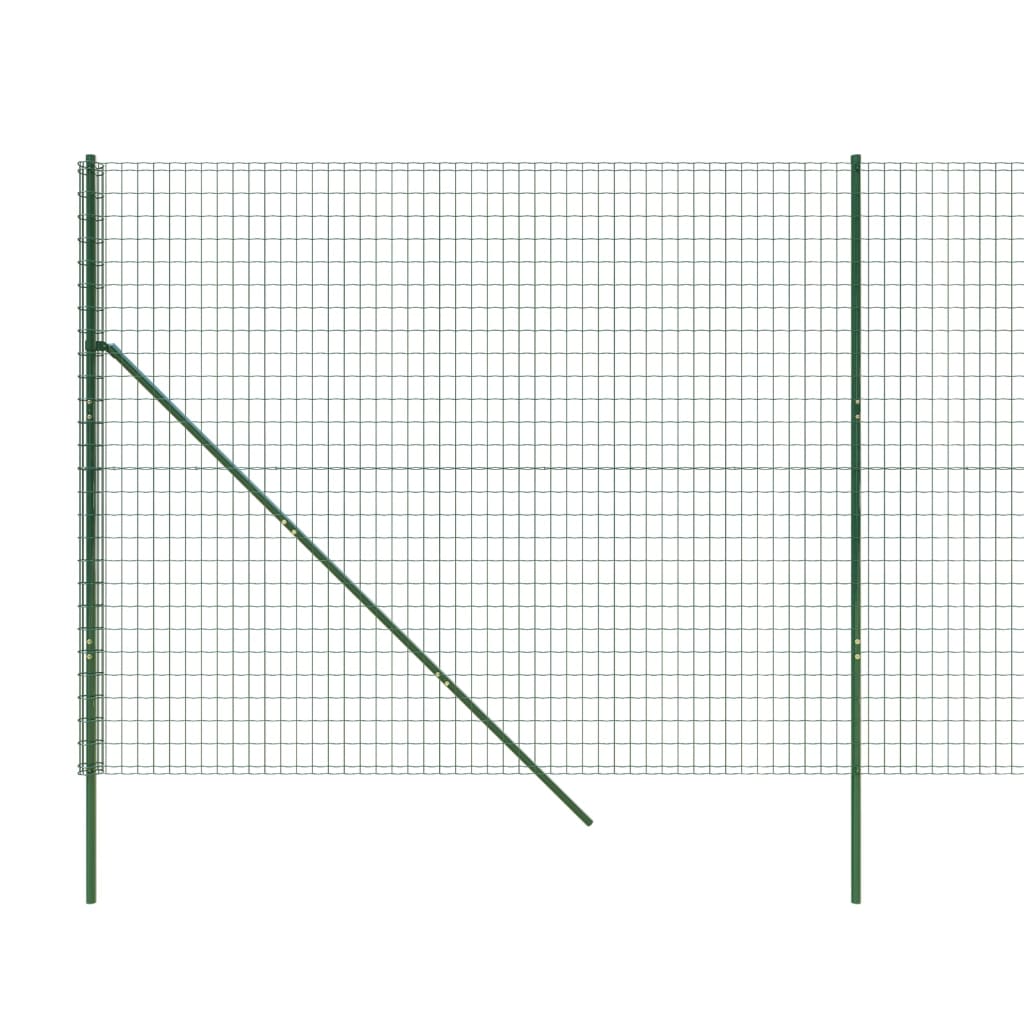 vidaXL Clôture en treillis métallique vert 1,8x25 m acier galvanisé